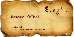 Remete Ábel névjegykártya